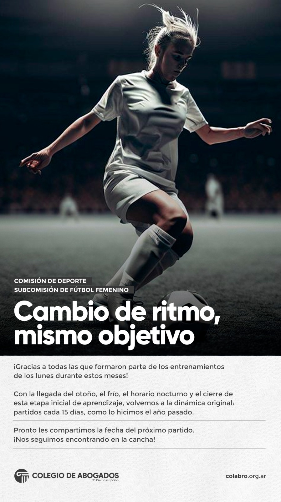 CAMBIO DE RITMO, MISMO OBJETIVO